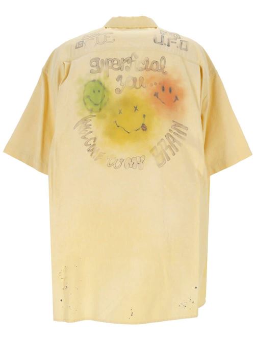 Graphic-print short-sleeved cotton shirt Mihara Yasuhiro | J10SH071YELLOW